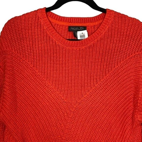 Rachel Zoe New York Women's Orange Knitted Long-Sleeve Sweater Size M NWT - Picture 3 of 16